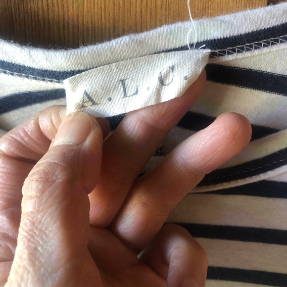 A.L.C. Long sleeved blue & white tee, Sz M - Picture 4 of 9